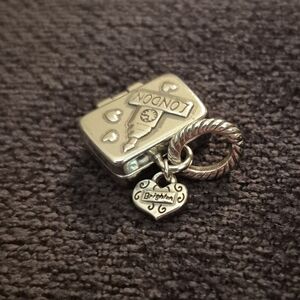 Brighton Silver Luggage Charm with Travel Motif Heart, Italy, London